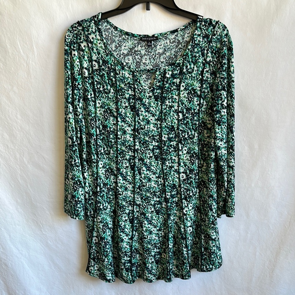 Ava & Grace flattering multicolor floral tunic, size L